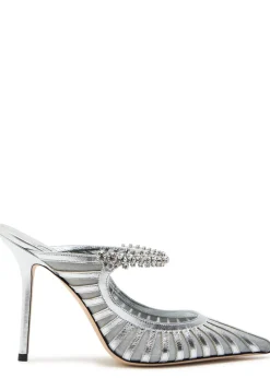 Bing 100 embellished panelled metallic leather pumps