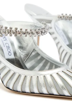 Bing 100 embellished panelled metallic leather pumps