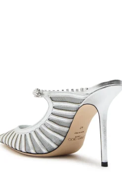 Bing 100 embellished panelled metallic leather pumps