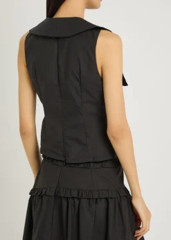 Birdie collared poplin vest