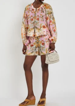 Bizzy floral-print ramie shorts