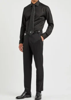 Black cotton-twill shirt