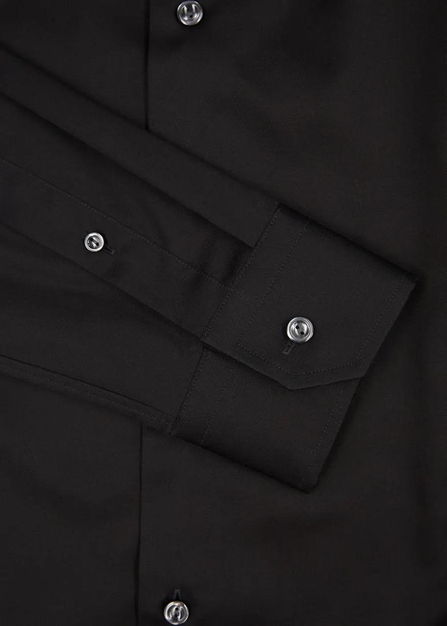 Black cotton-twill shirt