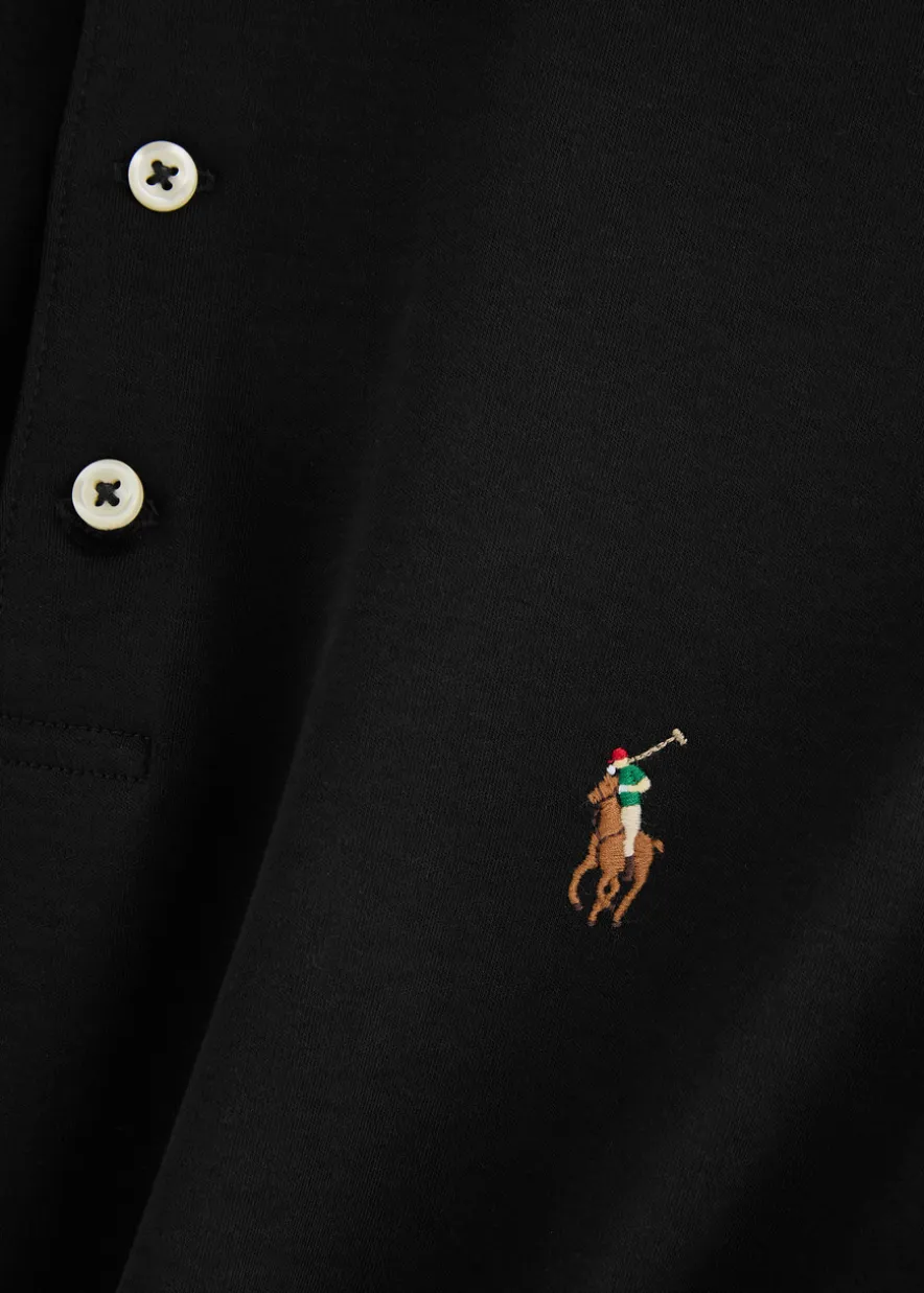 Black slim Pima-cotton polo shirt