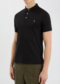 Black slim Pima-cotton polo shirt