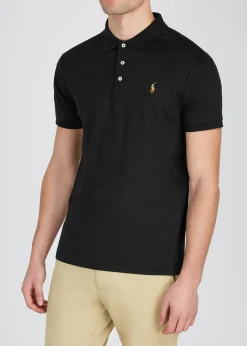 Black slim Pima-cotton polo shirt