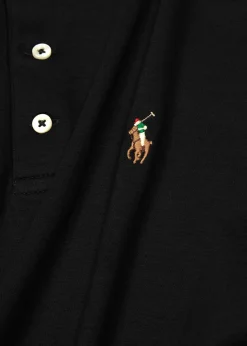 Black slim Pima-cotton polo shirt