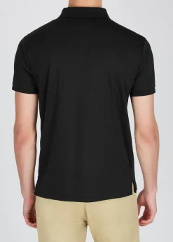 Black slim Pima-cotton polo shirt