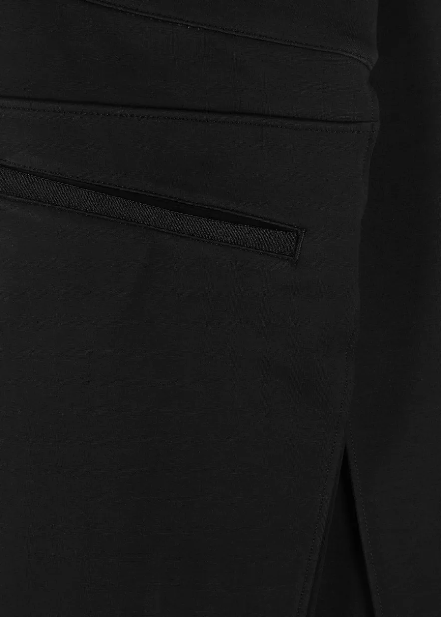 Black stretch-jersey flared-leg trousers