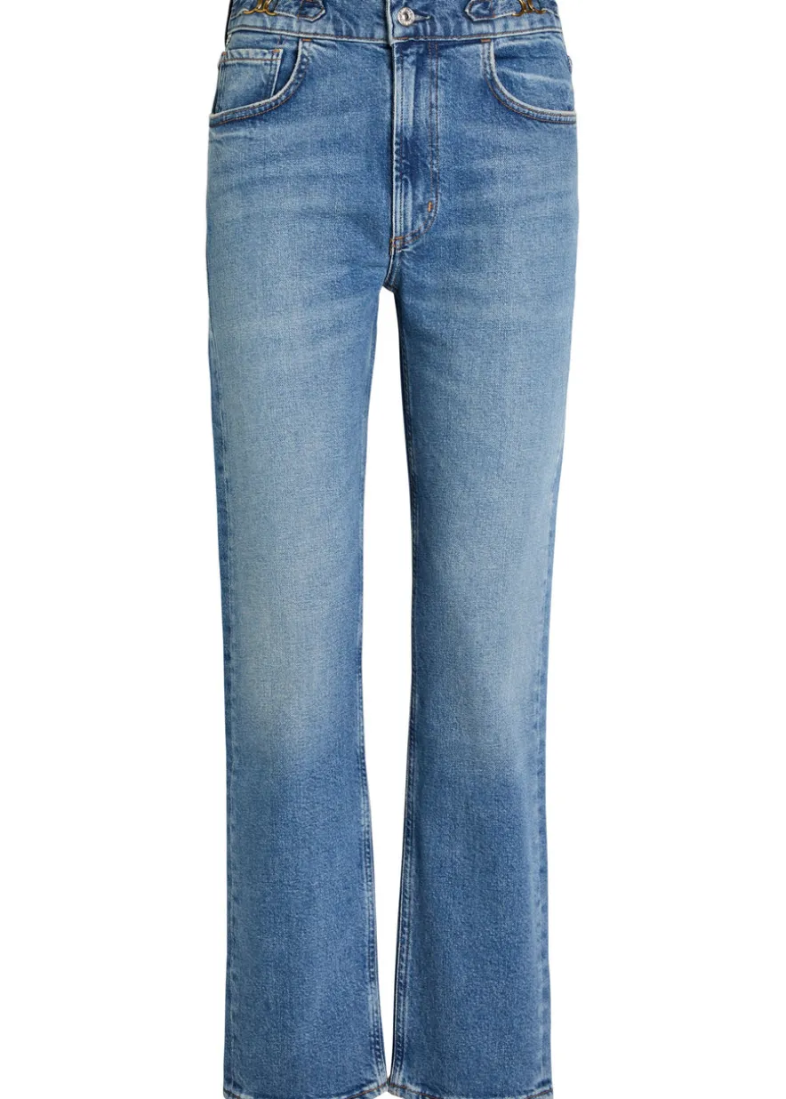 Blaine horsebit-embellished slim straight-leg jeans
