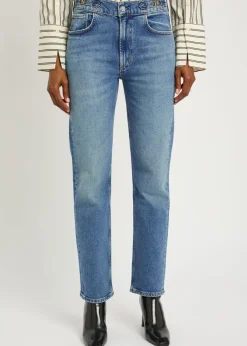 Blaine horsebit-embellished slim straight-leg jeans
