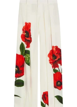 Blaire floral-print pleated wide-leg trousers