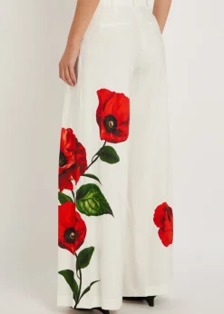 Blaire floral-print pleated wide-leg trousers