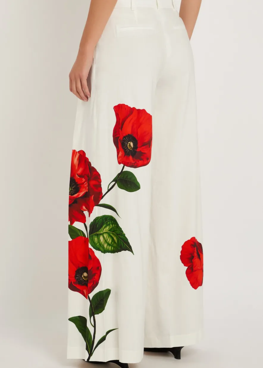 Blaire floral-print pleated wide-leg trousers