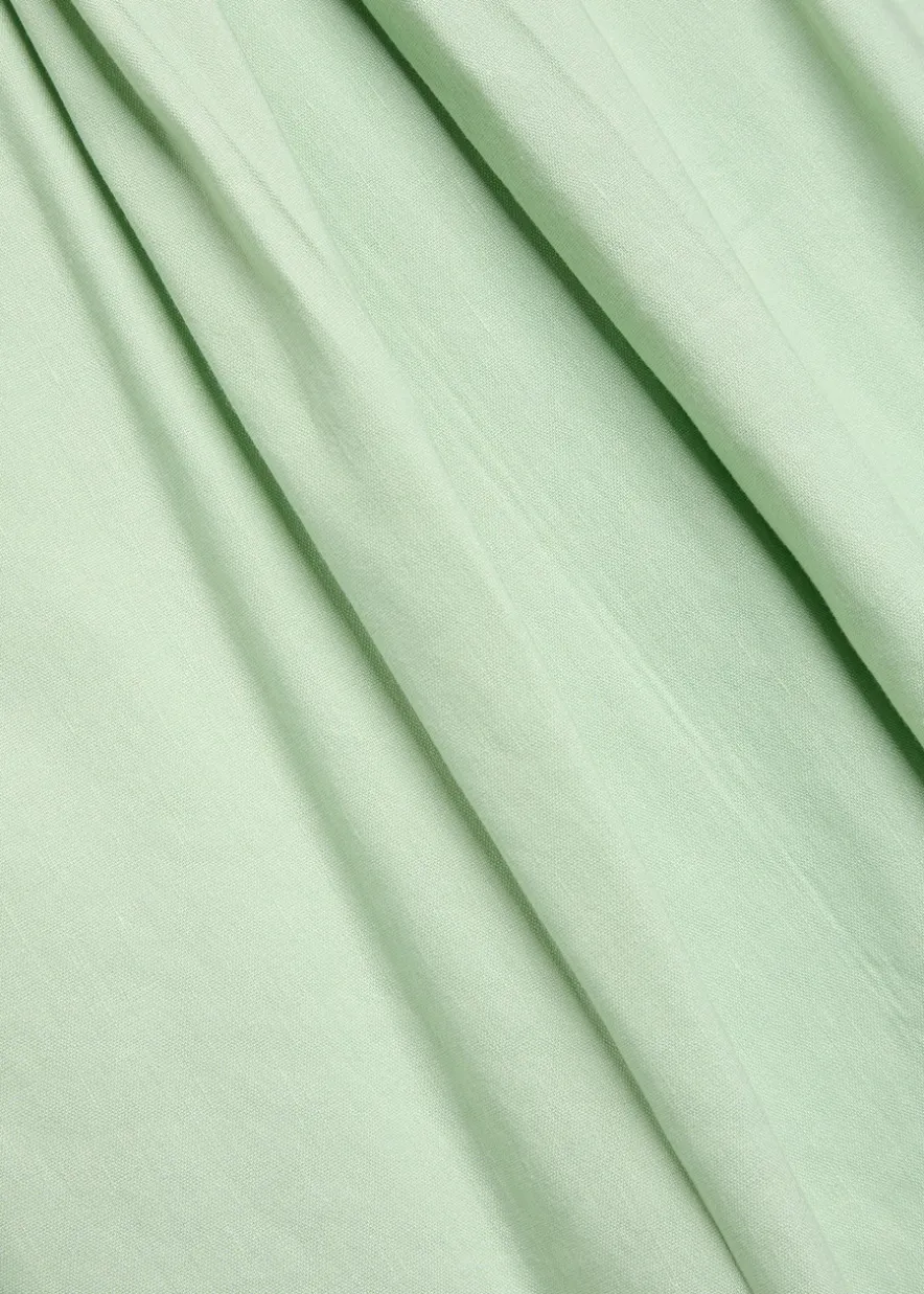 Blaire pleated wide-leg linen-blend trousers