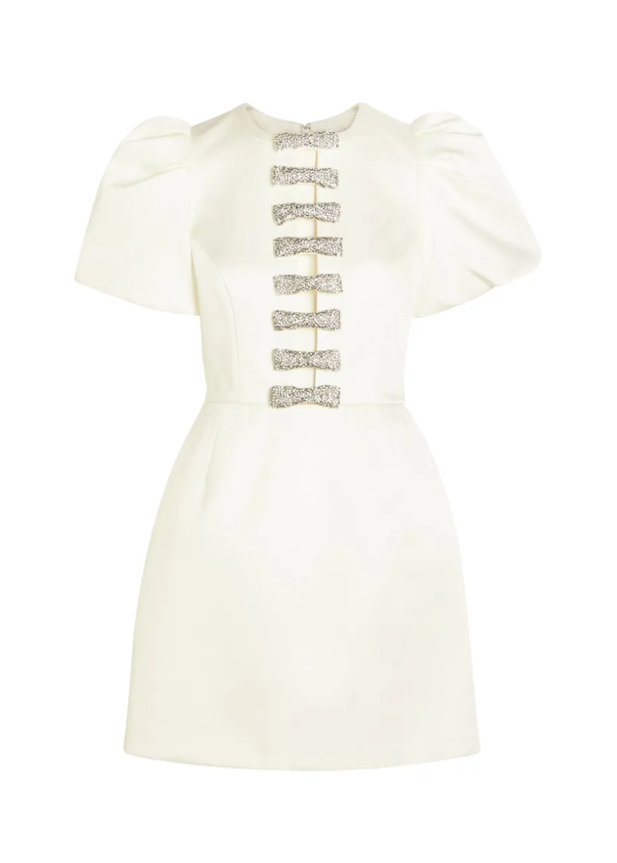Blaise crystal-embellished satin-twill mini dress