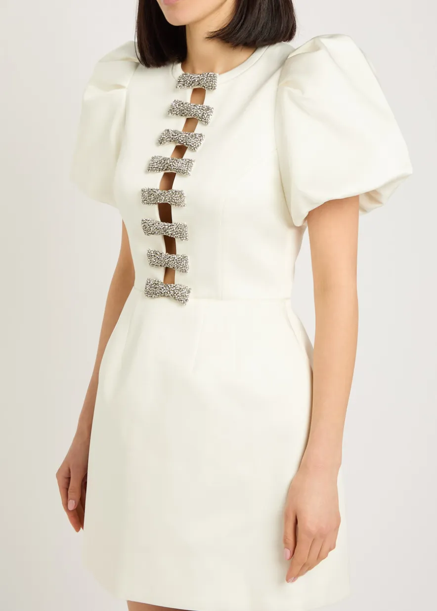 Blaise crystal-embellished satin-twill mini dress