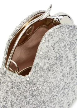 Bloom mini sequin-embellished top handle bag