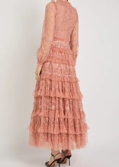 Blossom floral-embroidered tulle gown