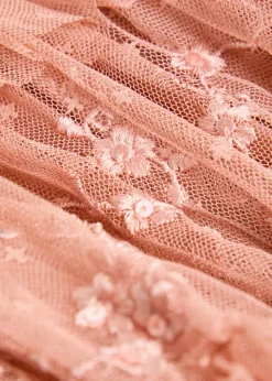 Blossom floral-embroidered tulle gown