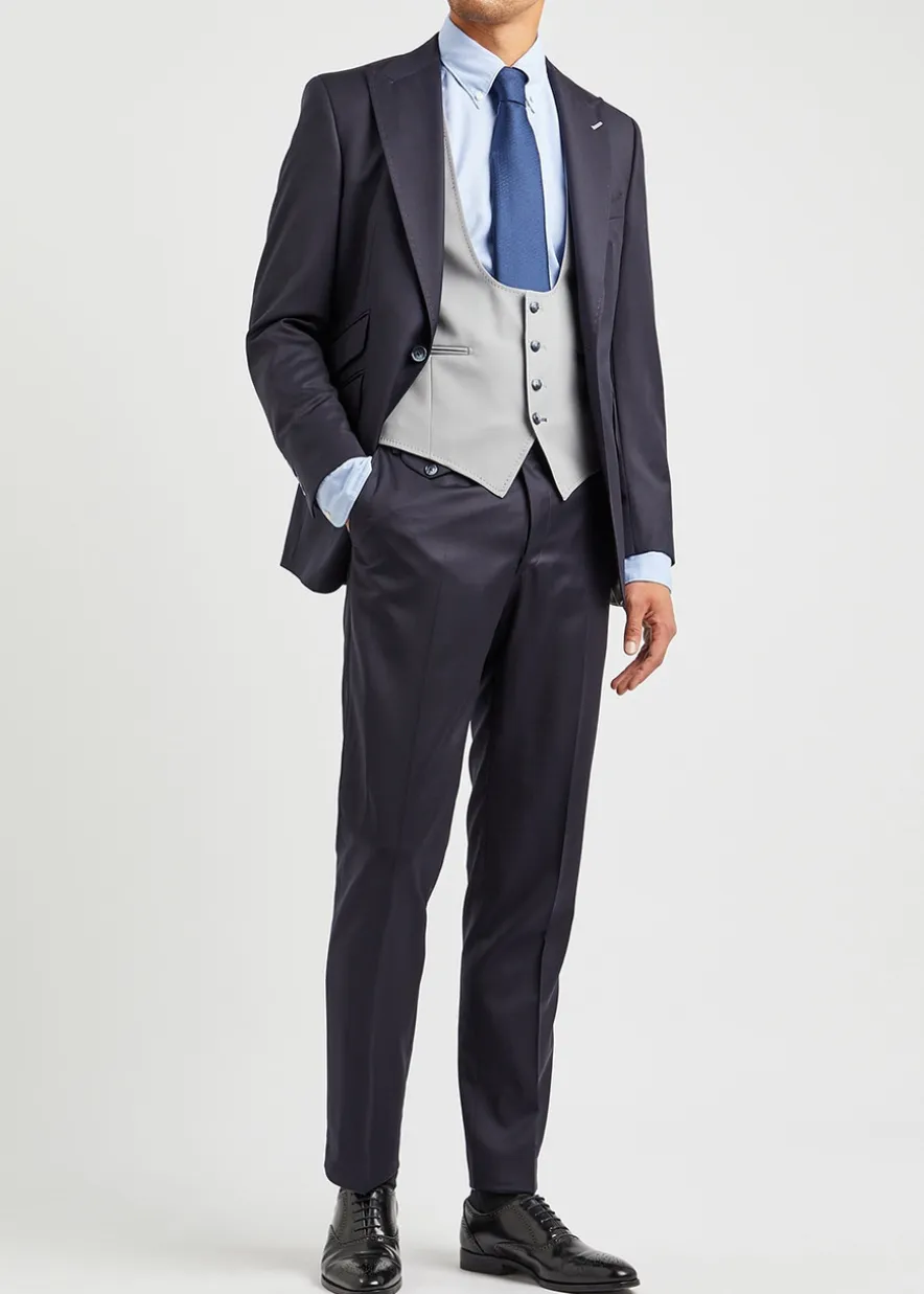 Blue piqué cotton Oxford shirt