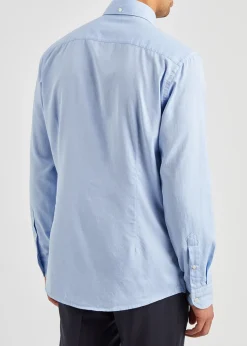Blue piqué cotton Oxford shirt