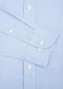 Blue piqué cotton Oxford shirt