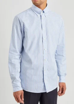 Blue striped cotton Oxford shirt