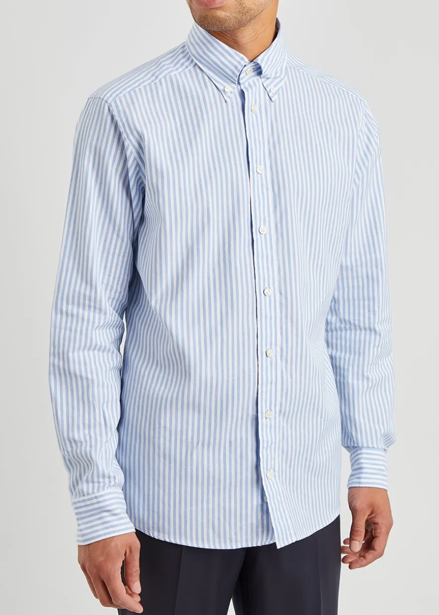 Blue striped cotton Oxford shirt