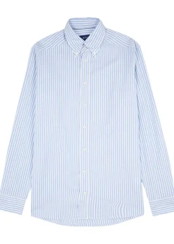 Blue striped cotton Oxford shirt