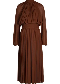 Blythe gathered stretch-mesh midi dress