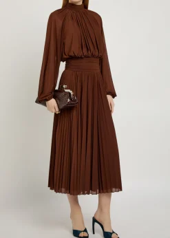 Blythe gathered stretch-mesh midi dress