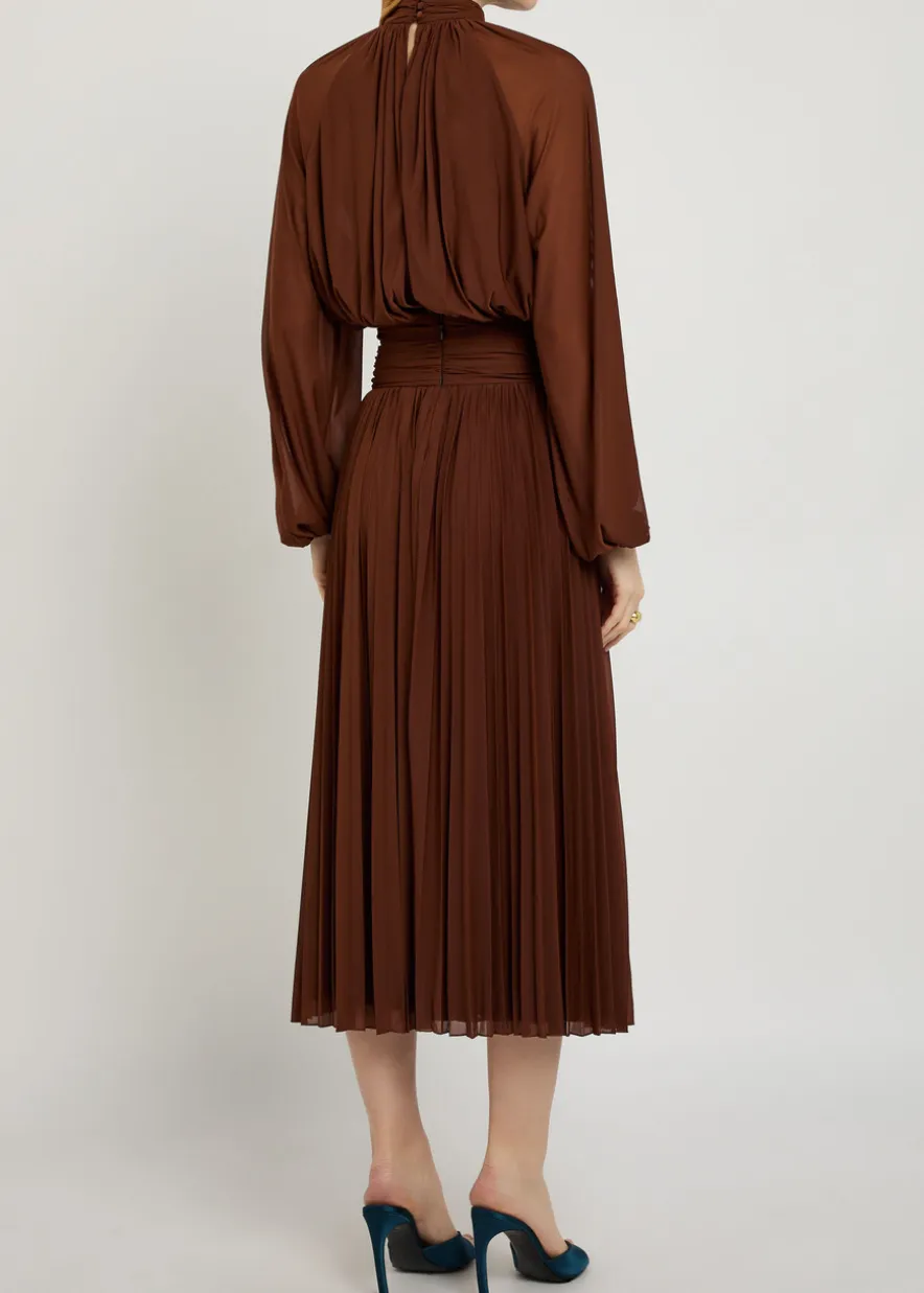 Blythe gathered stretch-mesh midi dress
