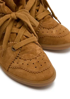 Bobby 50 perforated suede wedge sneakers