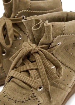 Bobby 50 perforated suede wedge sneakers