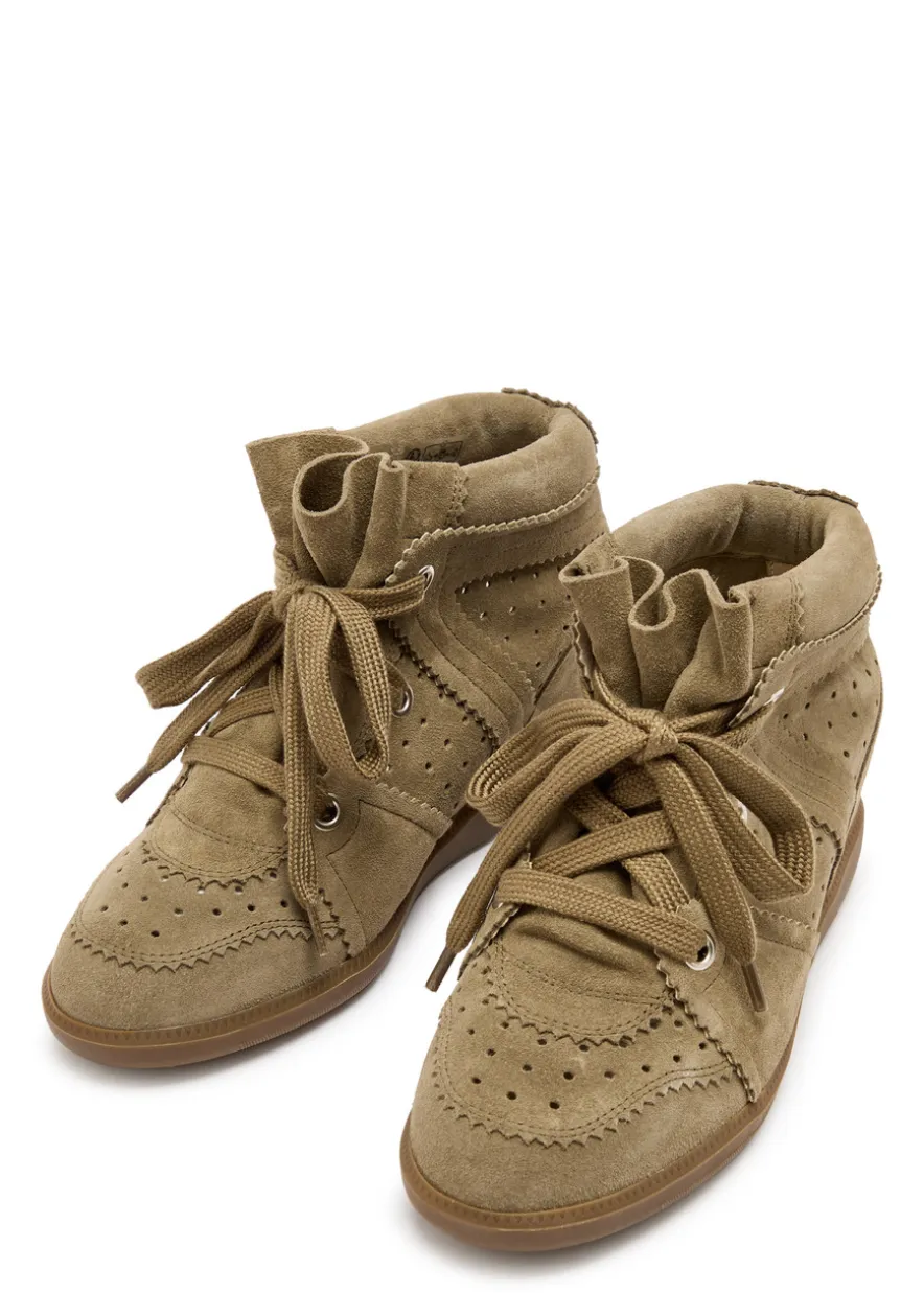 Bobby 50 perforated suede wedge sneakers