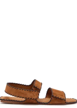 Boden whipstitch suede sandals