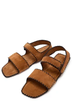 Boden whipstitch suede sandals