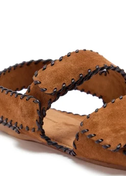 Boden whipstitch suede sandals
