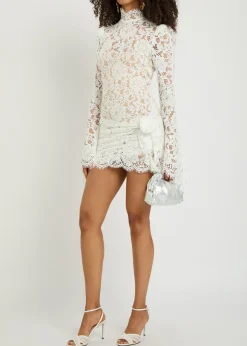 Bodita appliquéd guipure lace mini dress
