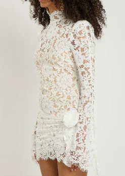 Bodita appliquéd guipure lace mini dress