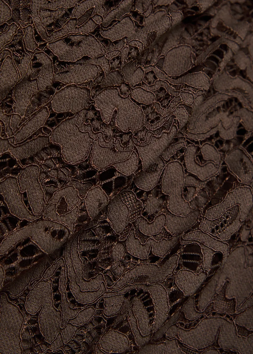 Bodita rose-appliquéd guipure lace mini dress