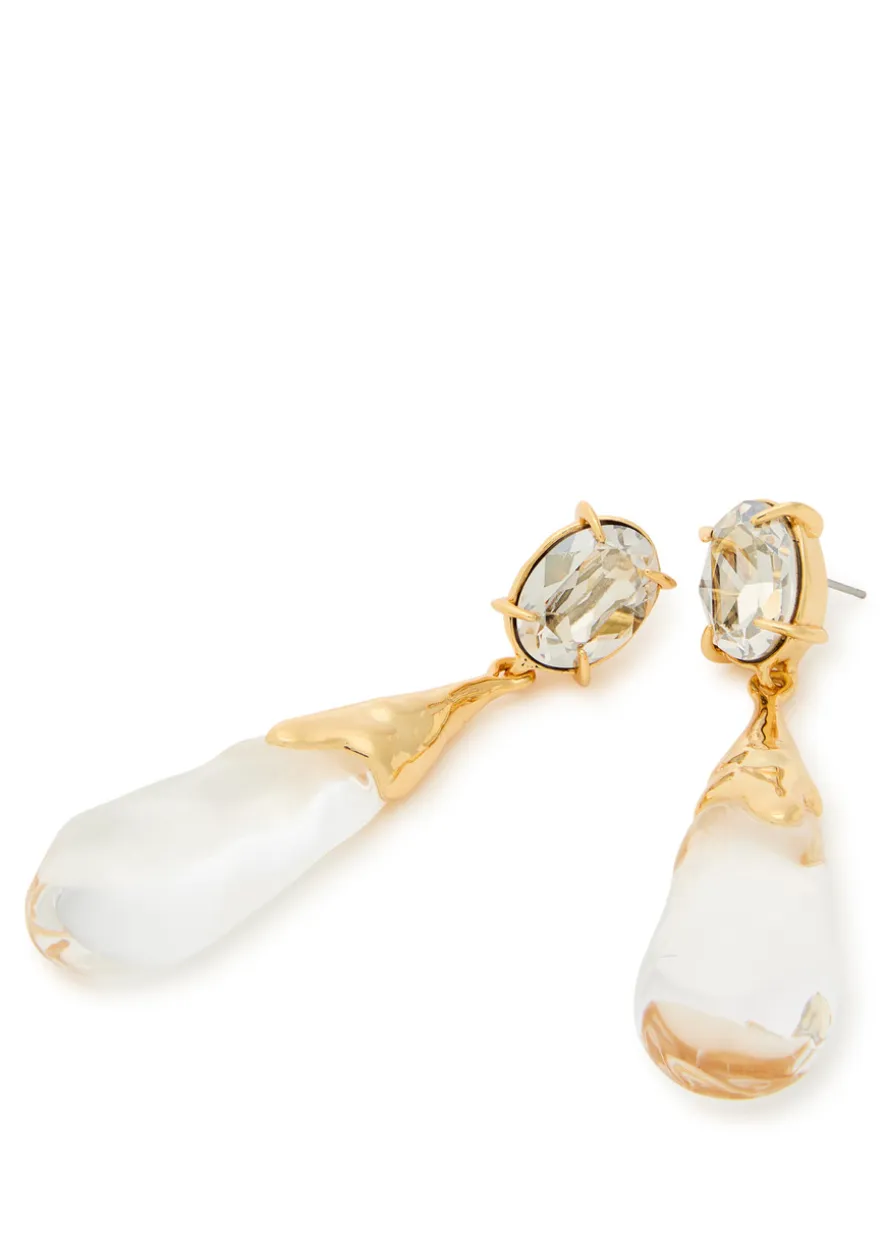 Bonbon 14kt gold-plated drop earrings