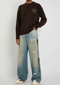 Bones Studded distressed relaxed jeans