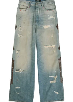 Bones Studded distressed relaxed jeans