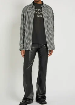 Bootcut leather trousers