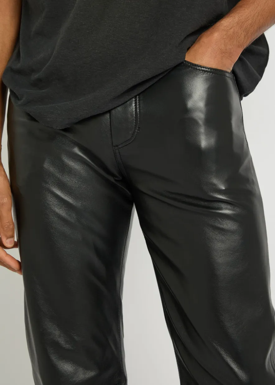 Bootcut leather trousers