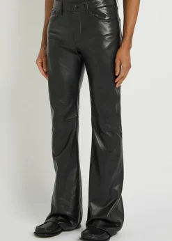 Bootcut leather trousers