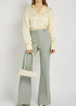 Bootcut wool trousers