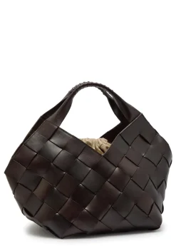 Botteghe small woven leather tote